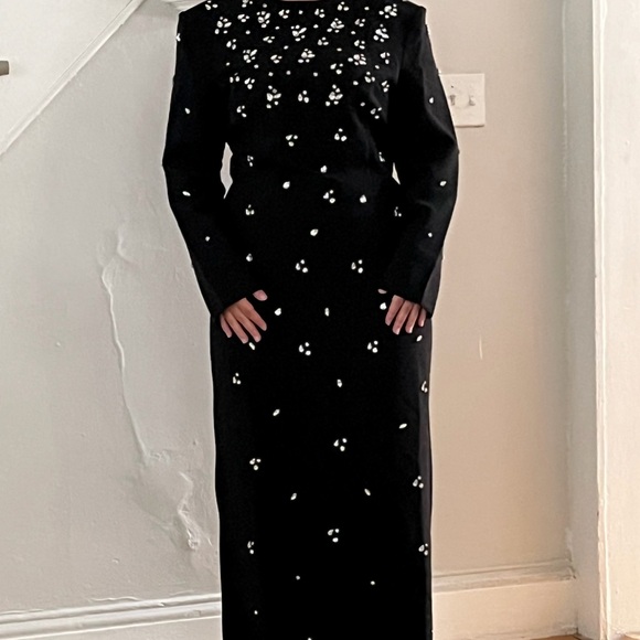 Elegant Black Dress with Pearl Embellishments - Picture 5 of 5